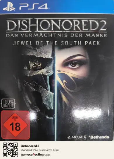 Dishonored 2 PlayStation 4, Germany box front