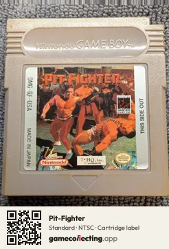 Pit-Fighter Game Boy, NTSC cartridge label