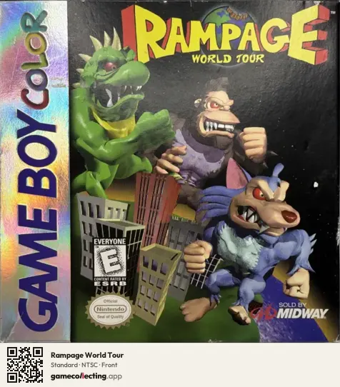 Rampage World Tour Game Boy Color, NTSC box front
