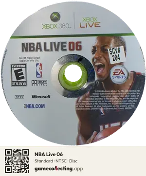 NBA Live 06 Xbox 360, NTSC disc