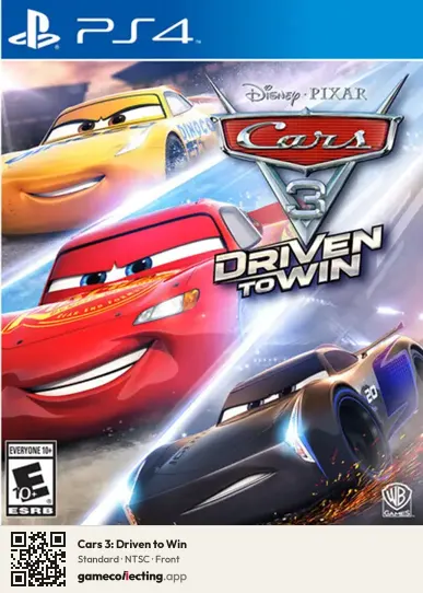 Cars 3: Driven to Win PlayStation 4, NTSC box front