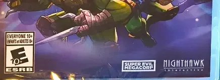 Teenage Mutant Ninja Turtles: Splintered Fate, the ESRB box on its front