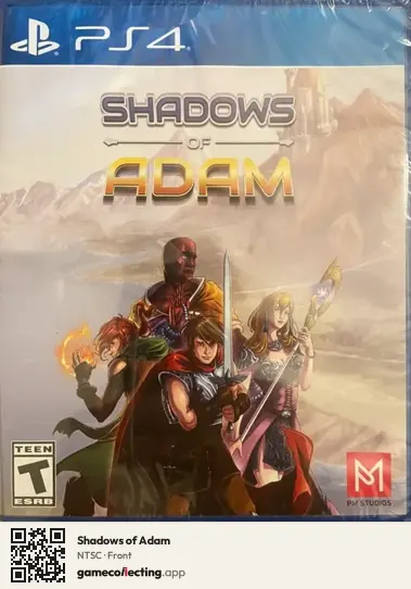 Shadows of Adam PlayStation 4, NTSC box front