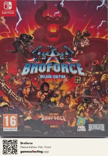 Broforce Nintendo Switch, PAL box front