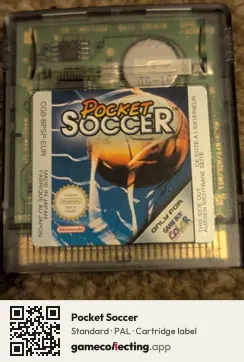 Pocket Soccer Game Boy Color, PAL cartridge label