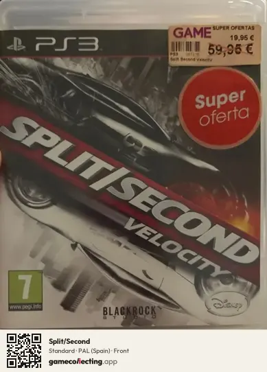 Split/Second PlayStation 3, Spain box front