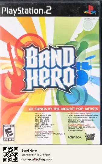 Band Hero PlayStation 2, NTSC box front