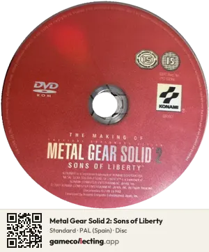 Metal Gear Solid 2: Sons of Liberty PlayStation 2, PAL disc