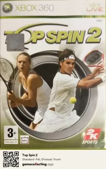 Top Spin 2 Xbox 360, France box front