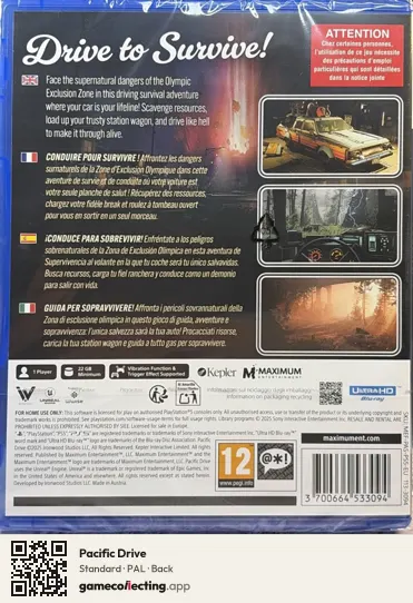 Pacific Drive PlayStation 5, PAL box back