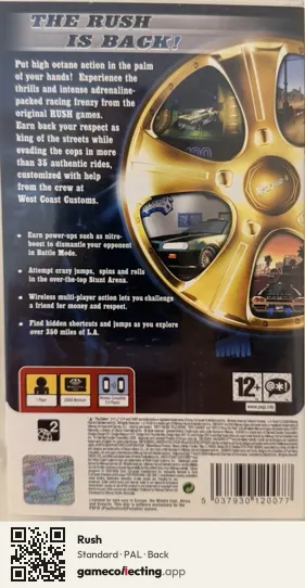 Rush PlayStation Portable, PAL box back