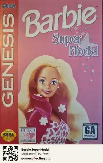 Barbie Super Model Sega Mega Drive / Genesis, NTSC box front