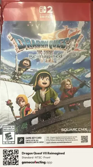 Dragon Quest VII Reimagined Nintendo Switch 2, NTSC box front
