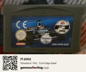 F1 2002 Game Boy Advance, PAL cartridge label