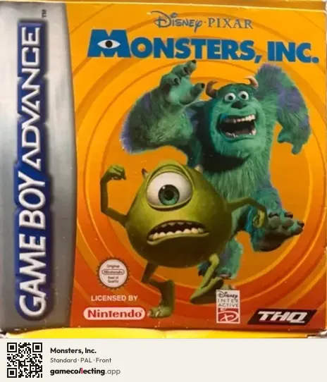 Monsters, Inc. Game Boy Advance, PAL box front