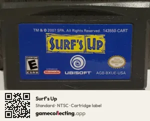 Surf's Up Game Boy Advance, NTSC cartridge label