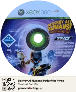 Destroy All Humans! Path of the Furon Xbox 360, PAL disc