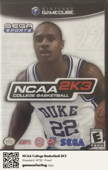 NCAA College Basketball 2K3 Nintendo GameCube, NTSC box front