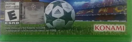 Pro Evolution Soccer 2017, the ESRB box on its front