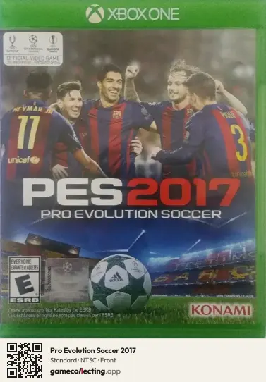 Pro Evolution Soccer 2017 Xbox One, NTSC box front
