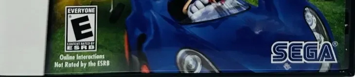 Sonic & Sega All-Stars Racing, the ESRB box on its front
