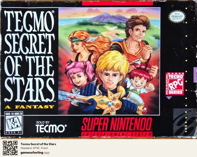 Tecmo Secret of the Stars Super Nintendo Entertainment System, NTSC box front