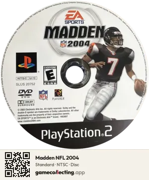 Madden NFL 2004 PlayStation 2, NTSC disc