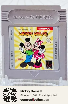 Mickey Mouse II Game Boy, PAL cartridge label