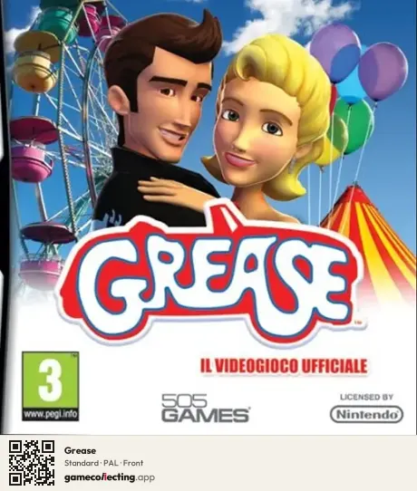 Grease Nintendo DS, PAL box front
