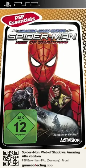 Spider-Man: Web of Shadows: Amazing Allies Edition PlayStation Portable, Germany box front