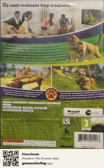 Kinectimals Xbox 360, France box back