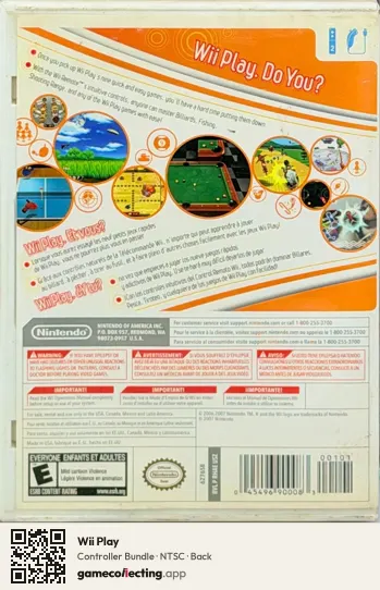 Wii Play Nintendo Wii, NTSC box back