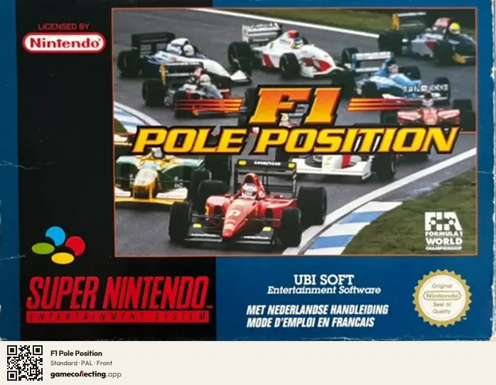 F1 Pole Position Super Nintendo Entertainment System, PAL box front