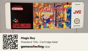 Magic Boy Super Nintendo Entertainment System, PAL cartridge label