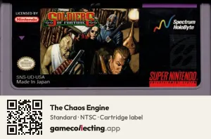 The Chaos Engine Super Nintendo Entertainment System, NTSC cartridge label