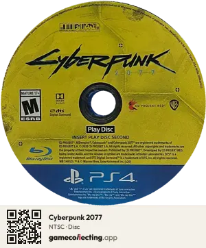 Cyberpunk 2077 PlayStation 4, NTSC disc