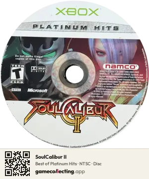 SoulCalibur II Xbox, NTSC disc