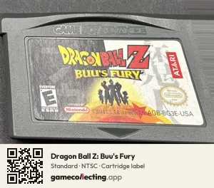 Dragon Ball Z: Buu's Fury Game Boy Advance, NTSC cartridge label