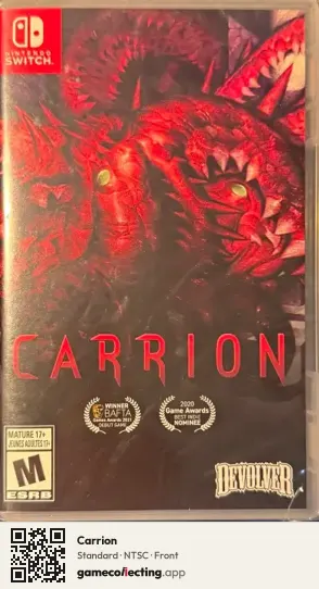 Carrion Nintendo Switch, NTSC box front