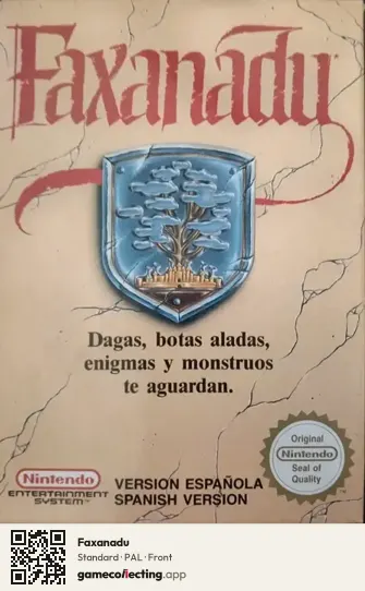 Faxanadu Nintendo Entertainment System, PAL box front