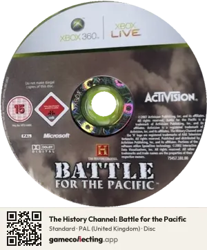 The History Channel: Battle for the Pacific Xbox 360, PAL disc