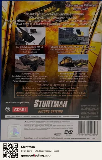 Stuntman PlayStation 2, Germany box back