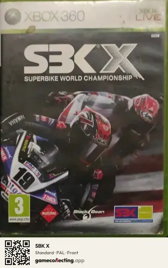 SBK X Xbox 360, PAL box front