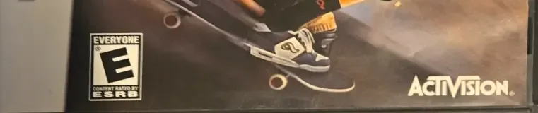 Tony Hawk's Downhill Jam, the ESRB box on its front