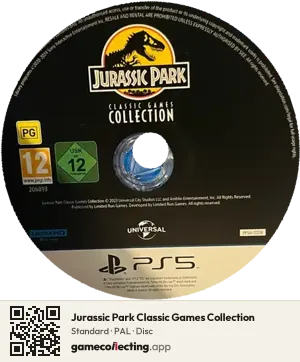 Jurassic Park Classic Games Collection PlayStation 5, PAL disc
