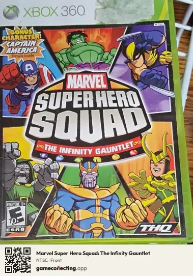 Marvel Super Hero Squad: The Infinity Gauntlet Xbox 360, NTSC box front