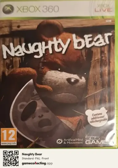 Naughty Bear Xbox 360, PAL box front