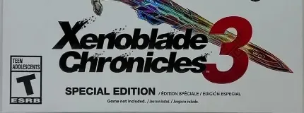 Xenoblade Chronicles 3, the ESRB box on its front