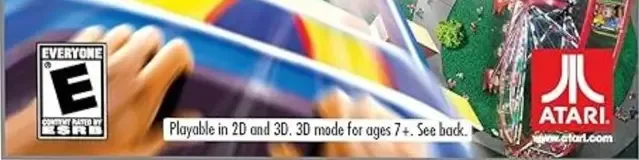 RollerCoaster Tycoon 3D, the ESRB box on its front