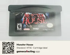 Monster House Game Boy Advance, NTSC cartridge label